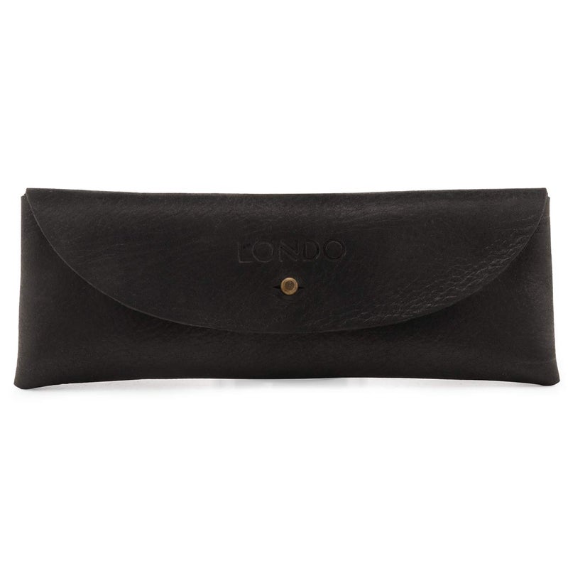 Londo Genuine Leather Retro Pen and Pencil Case - Metal Snap Fastener, Pencil Pouch Stationery Bag - Image 1